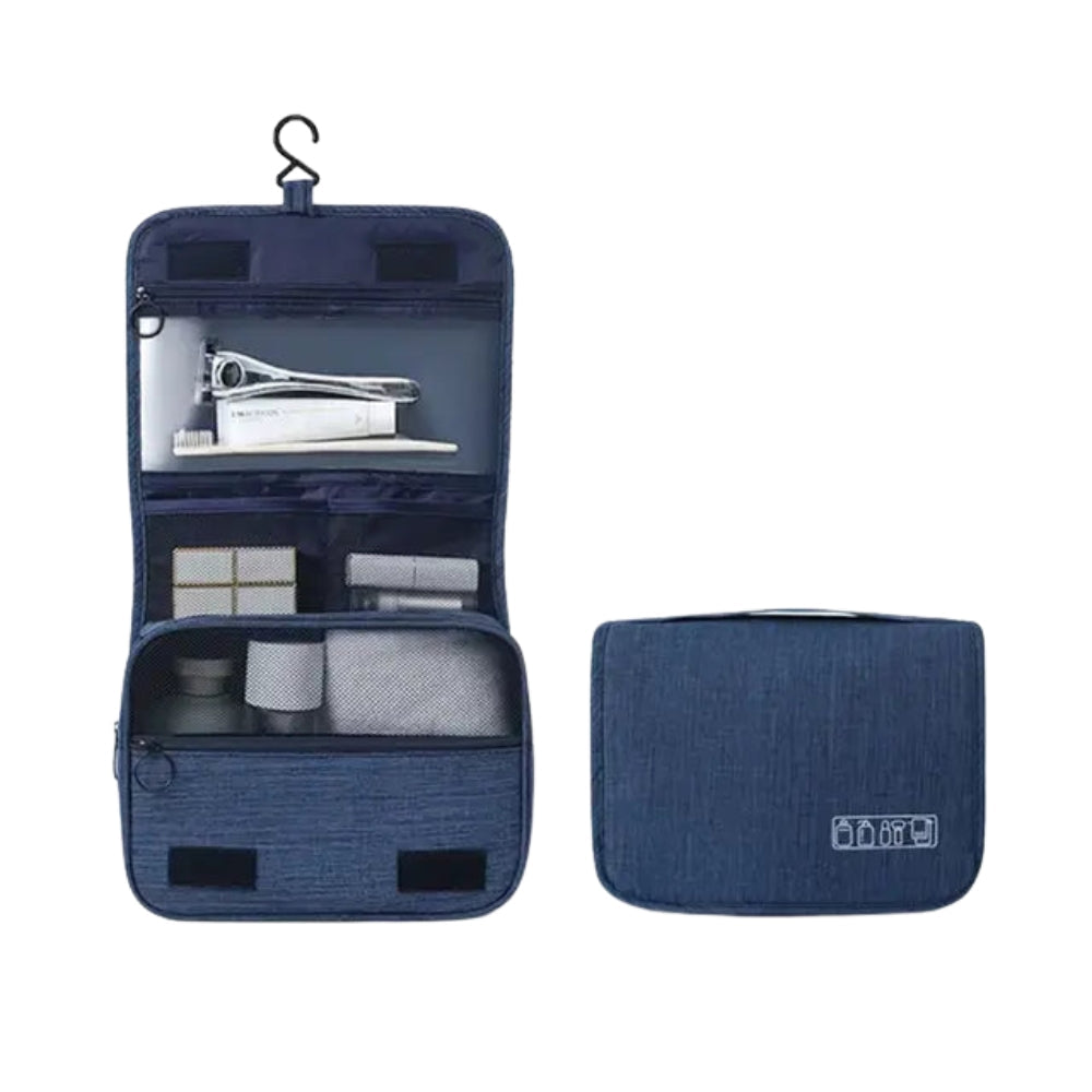 Foldable toiletry bag with hook