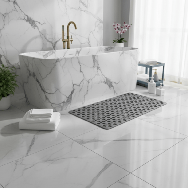 Rectangular Shower Mat with Non-Slip Surface