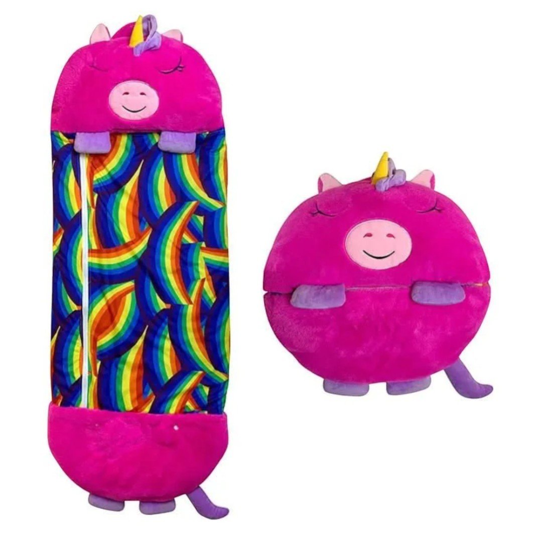 2-in-1 Plush Sleeping Bag with Cuddly Toy