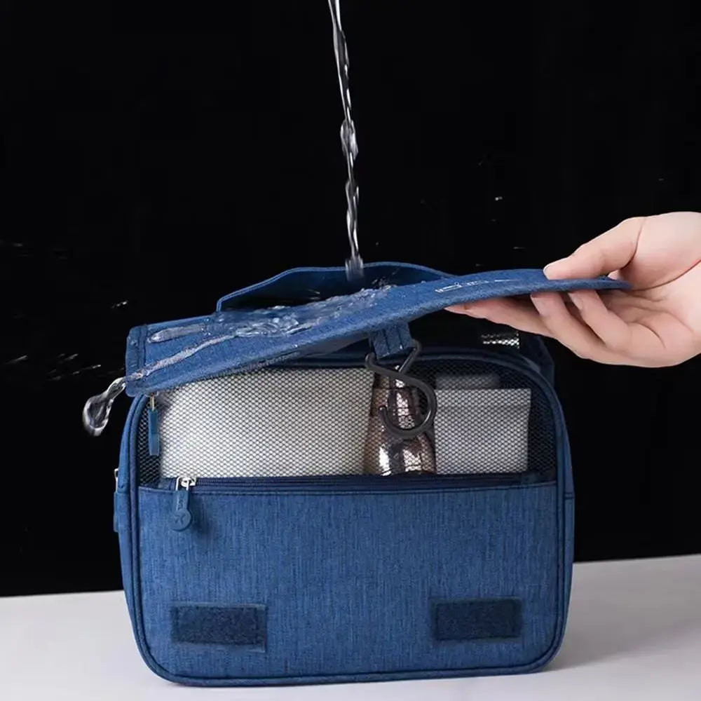 Foldable toiletry bag with hook