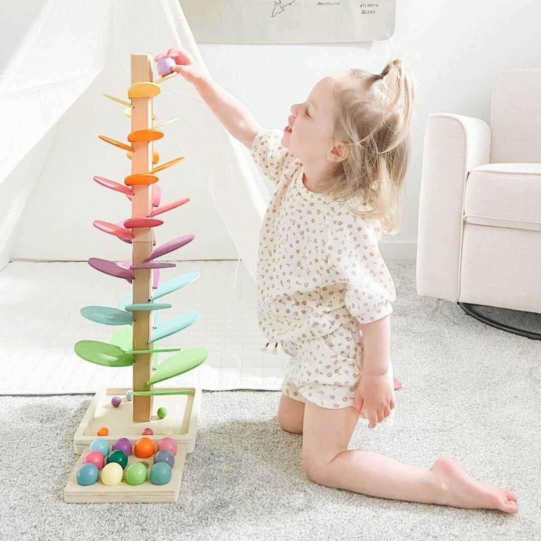 Sound tree toy for children marble track