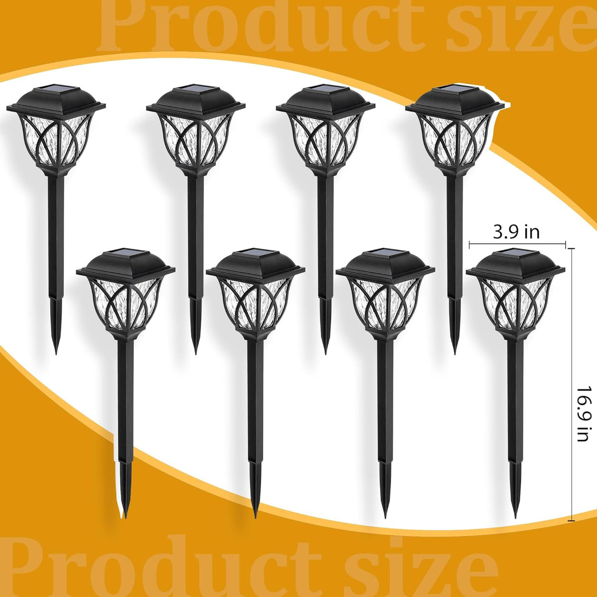 6 Pack LED Solar Pathway Garden Lights Outdoor