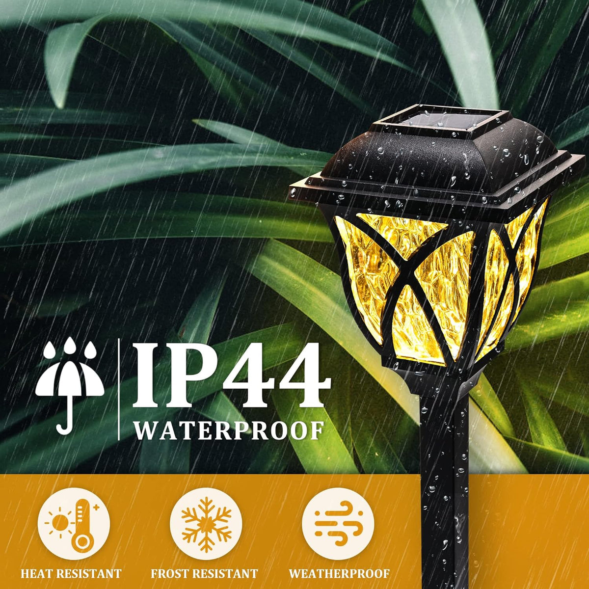 6 Pack LED Solar Pathway Garden Lights Outdoor