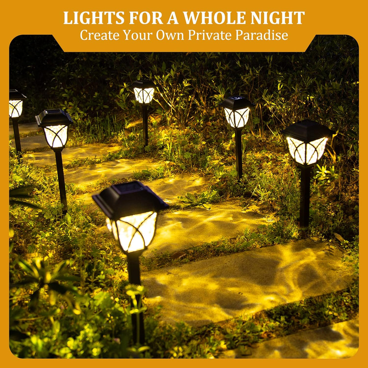 6 Pack LED Solar Pathway Garden Lights Outdoor