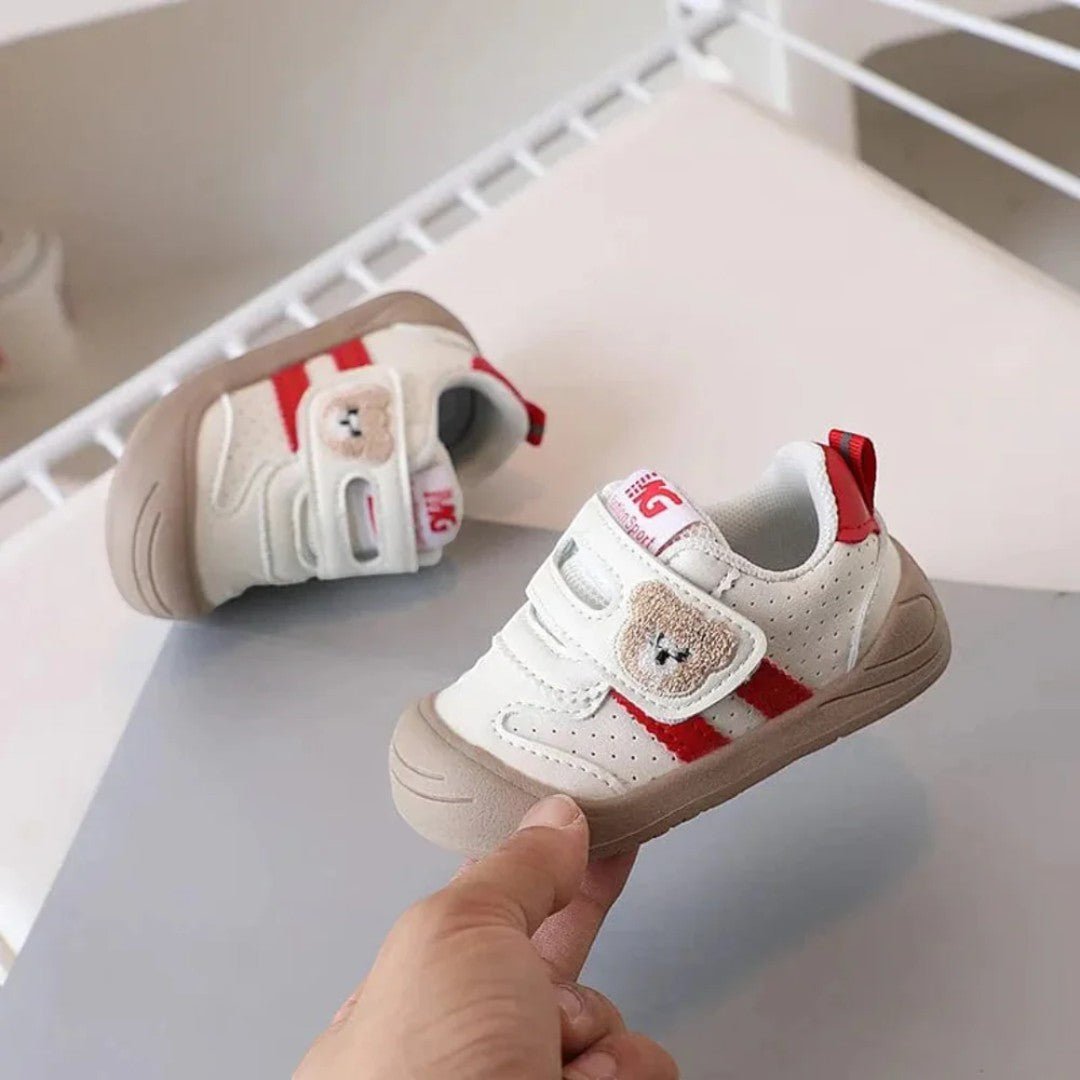 Baby Shoes with Bear Strap Detail