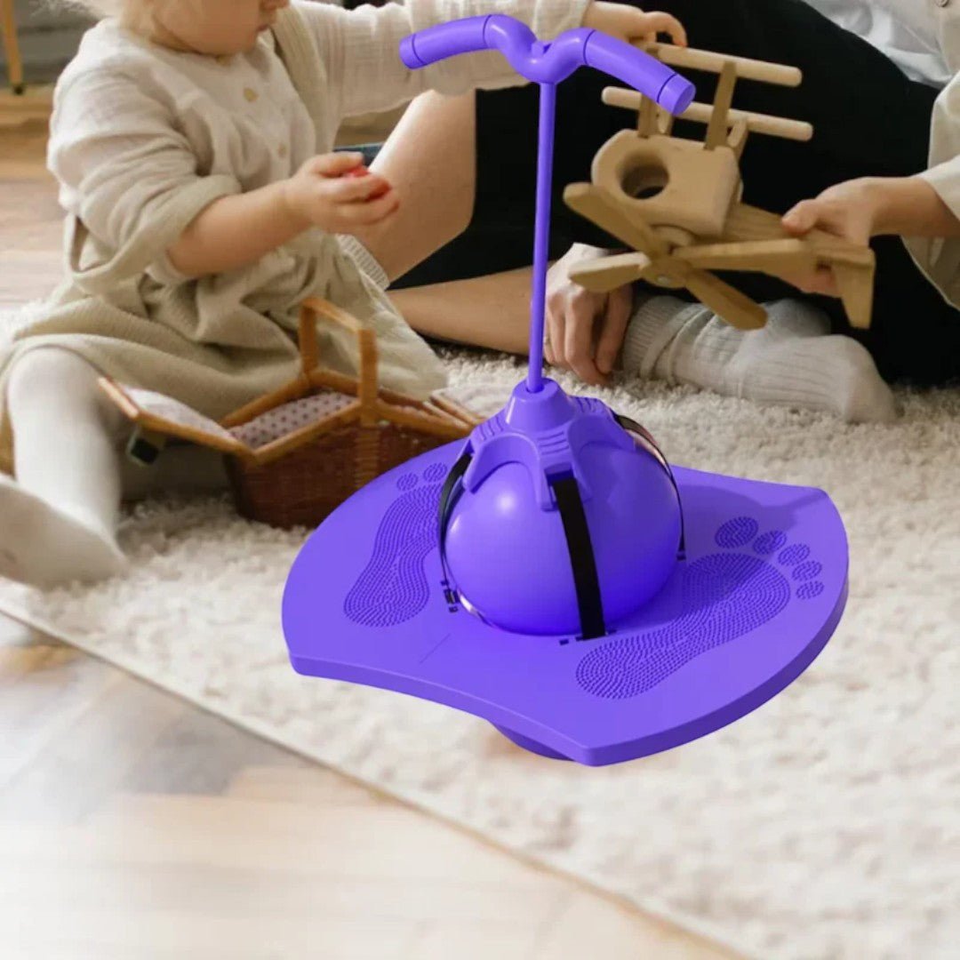 Bouncy ball with balance board and handle