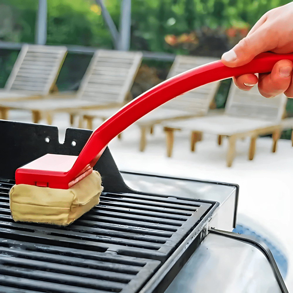 Bristle-Free Grill Brush Steam Cleaner Long Handle Safe Cleaning Tool