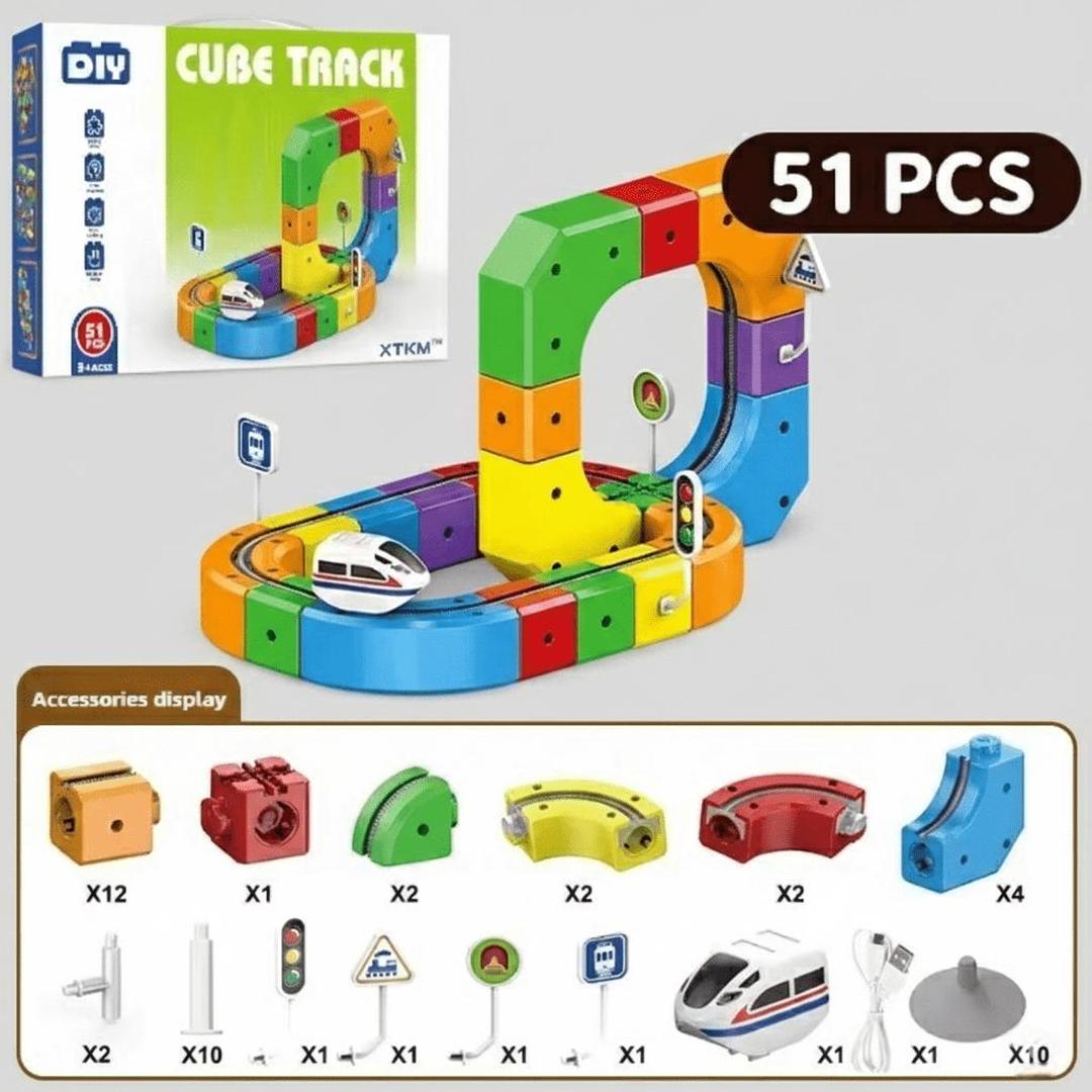 Buildable Race Track Set with Train