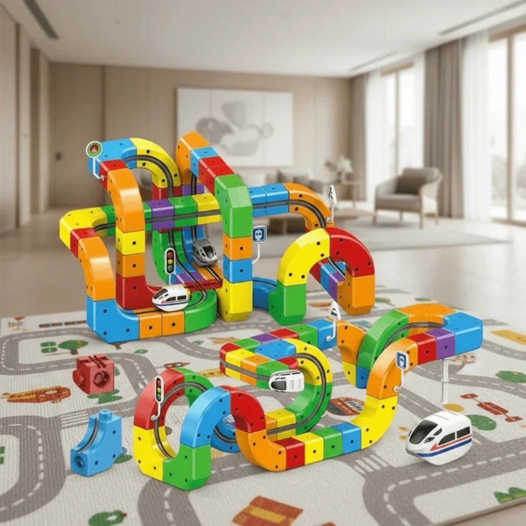 Buildable Race Track Set with Train