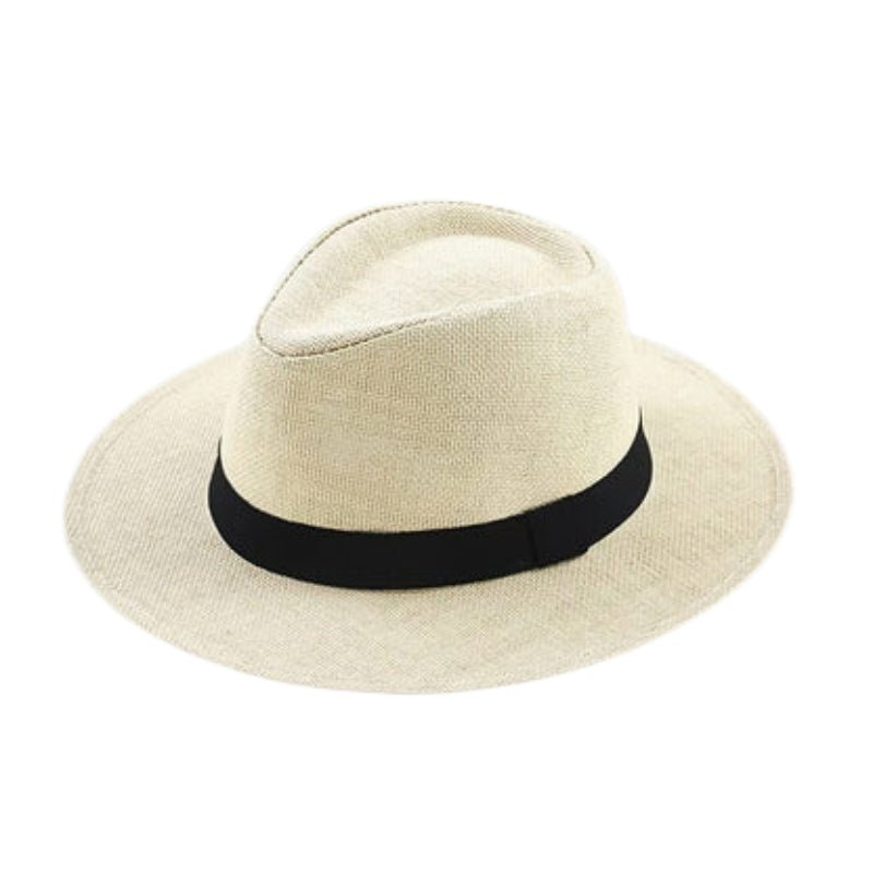 Chapeau en paille à large bord avec détail ruban
