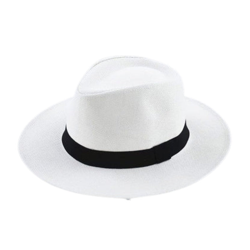 Chapeau en paille à large bord avec détail ruban