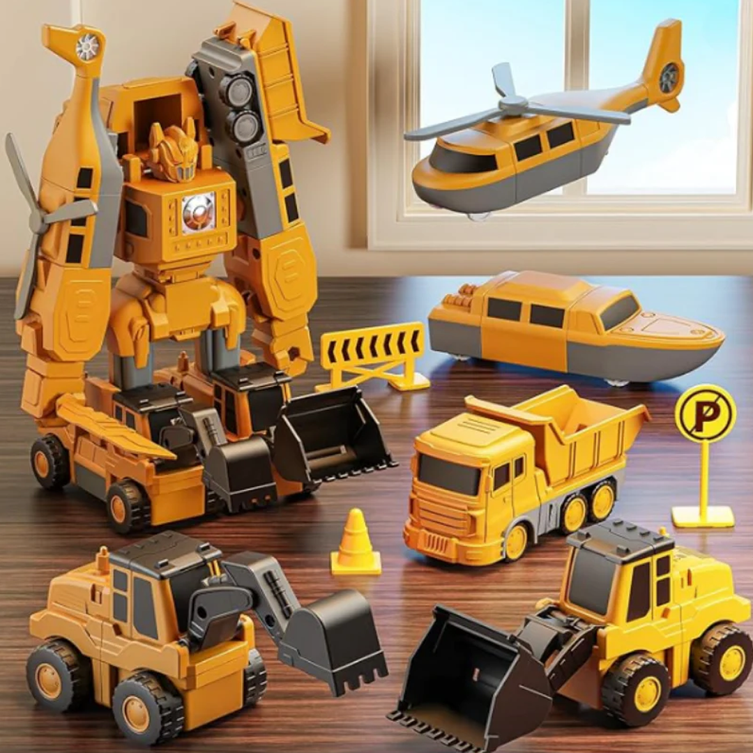 Construction Vehicle Toy Set with Storage Box