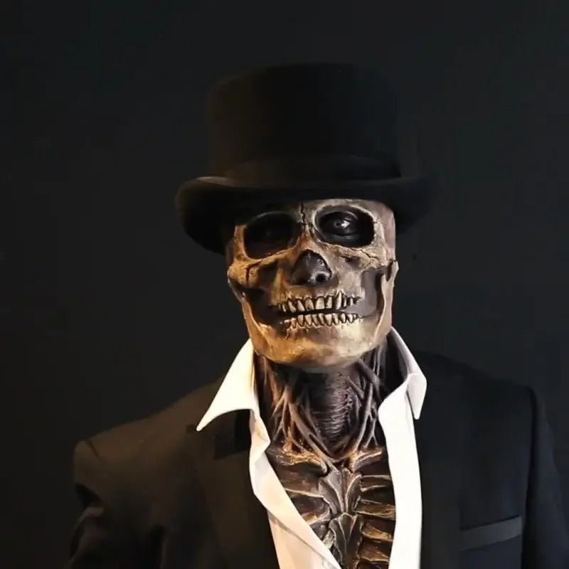 Costume squelette Halloween ultra-réaliste avec masque