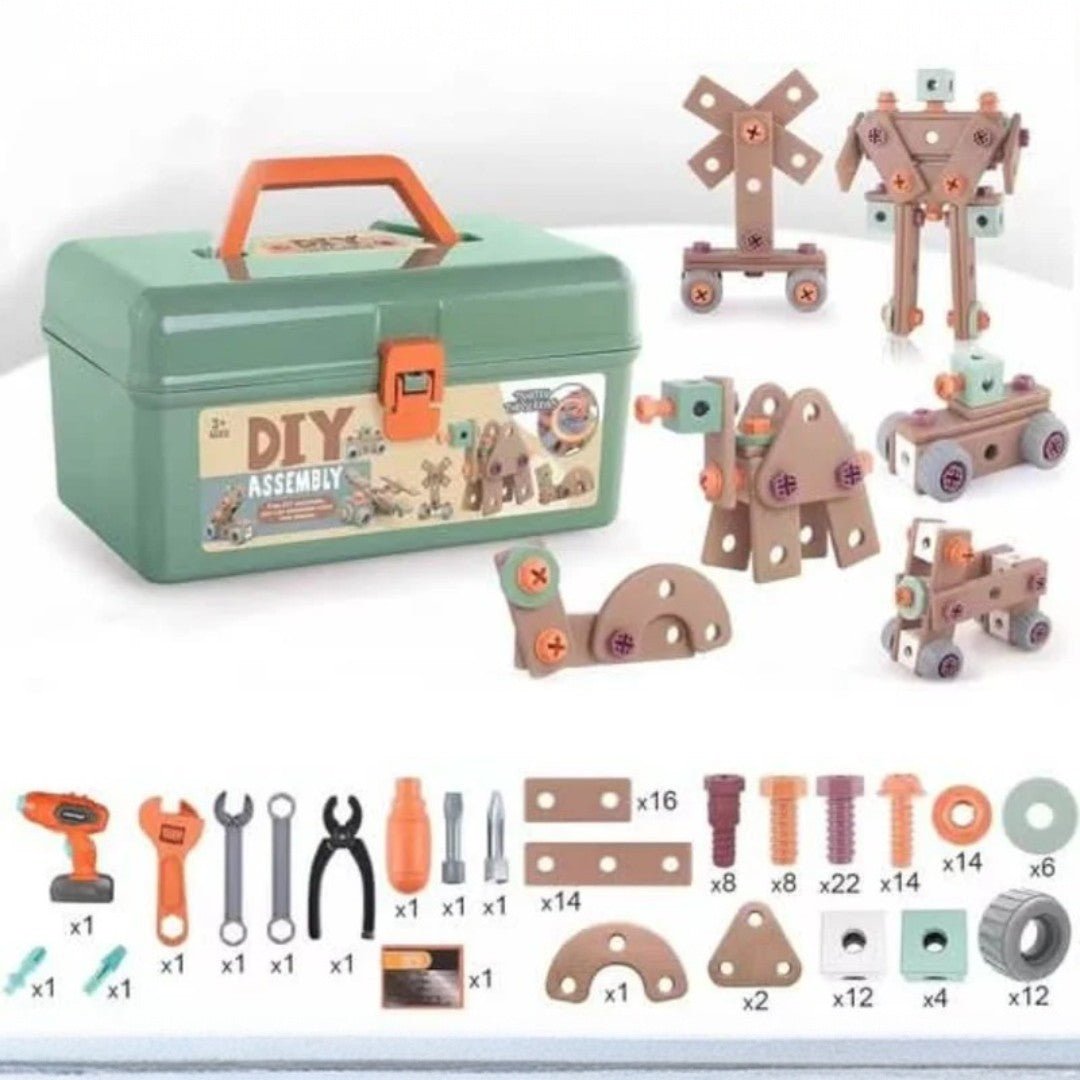 Creative Construction Tool Set with Case and Tools