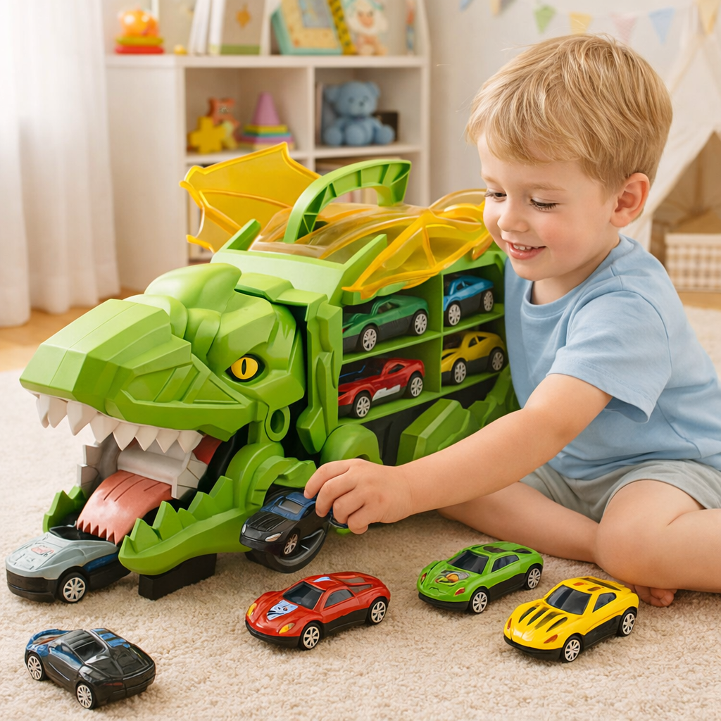 Dinosaur Car Carrier Truck Toy