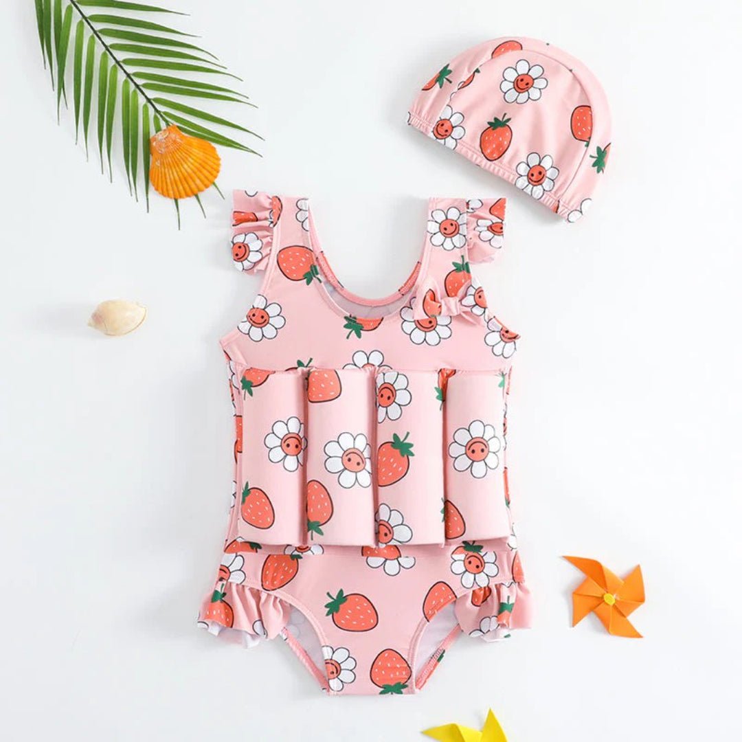 Girls swimsuit with UV protection and floats