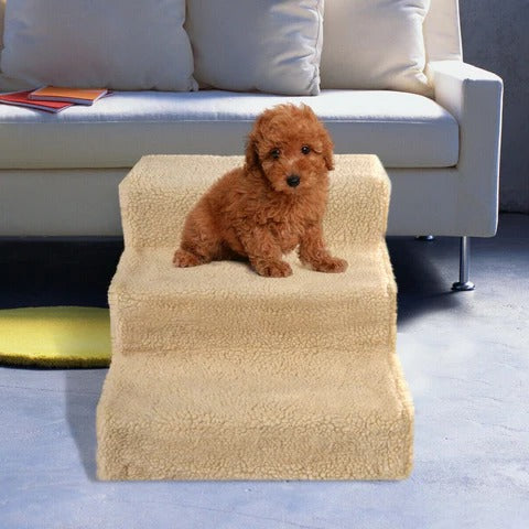 3 Step Portable Dog Stairs For Tall Bed