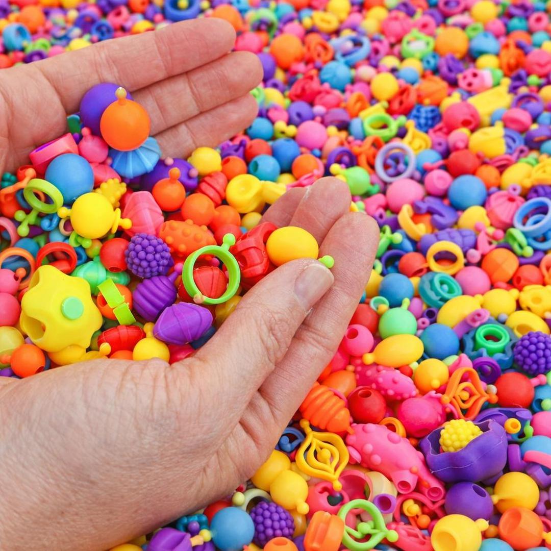 Jewelry Building Set with Click Beads for Children