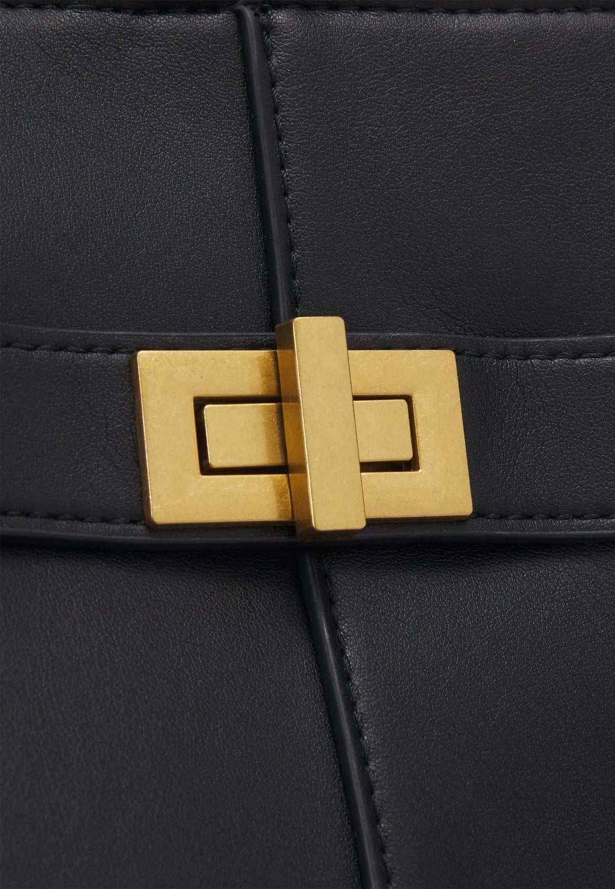 Large Camille Black PU Leather Bag
