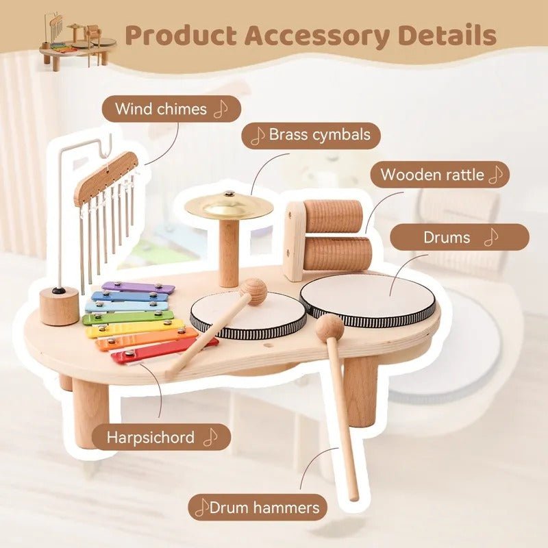 Wooden Drum Kit – Musical Instrument Set for Toddlers