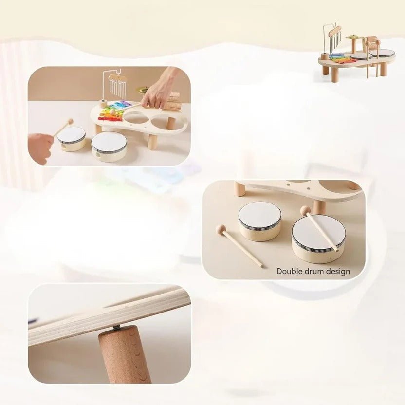 Wooden Drum Kit – Musical Instrument Set for Toddlers