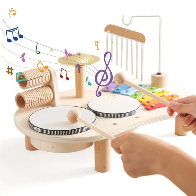Wooden Drum Kit – Musical Instrument Set for Toddlers