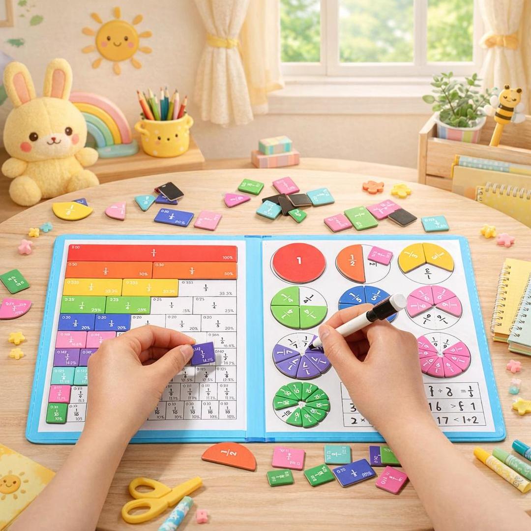 Montessori Fraction Magnet Learning Set for Children