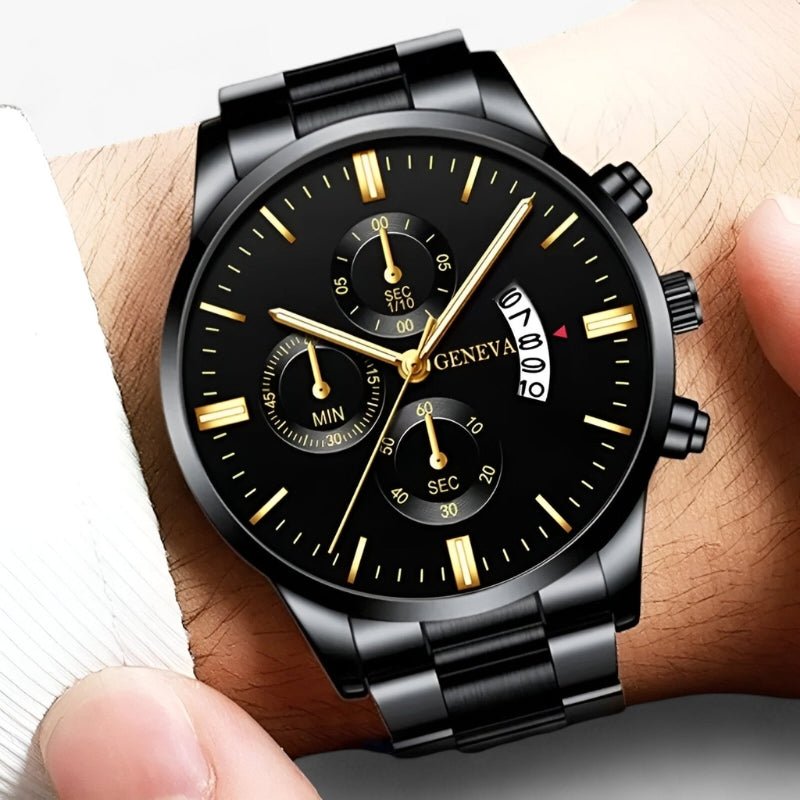 Montre à cadran rond avec bracelet ajustable