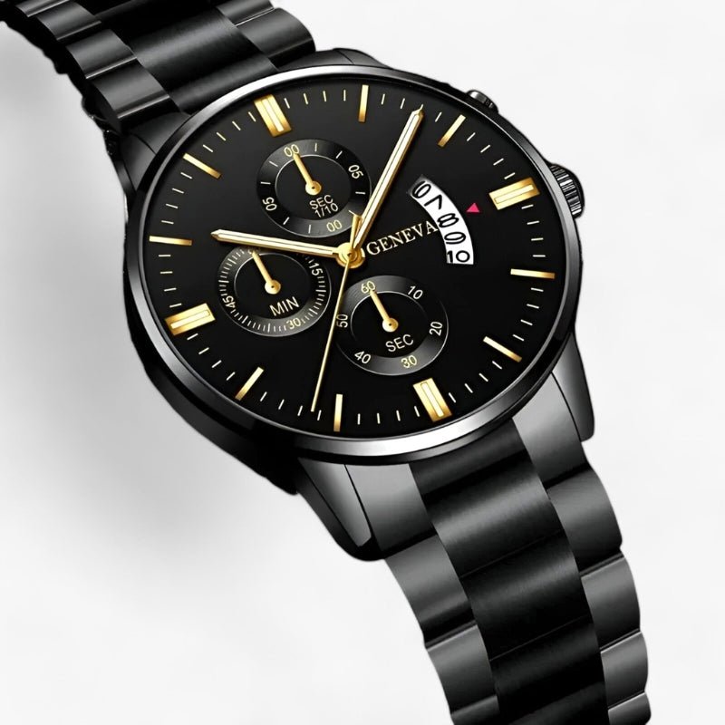 Montre à cadran rond avec bracelet ajustable