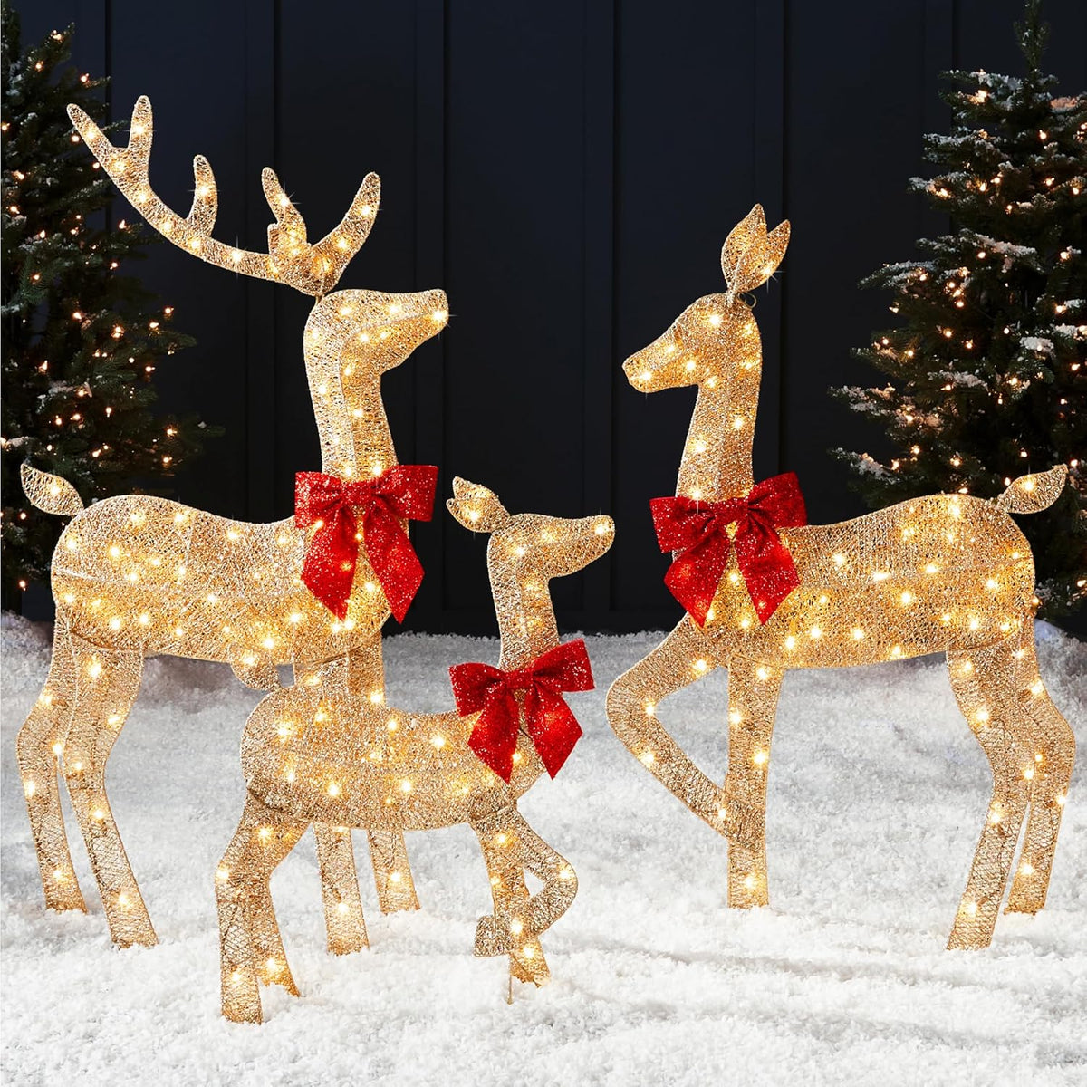Outdoor Christmas Decorations Lighted Reindeer Waterproof Display