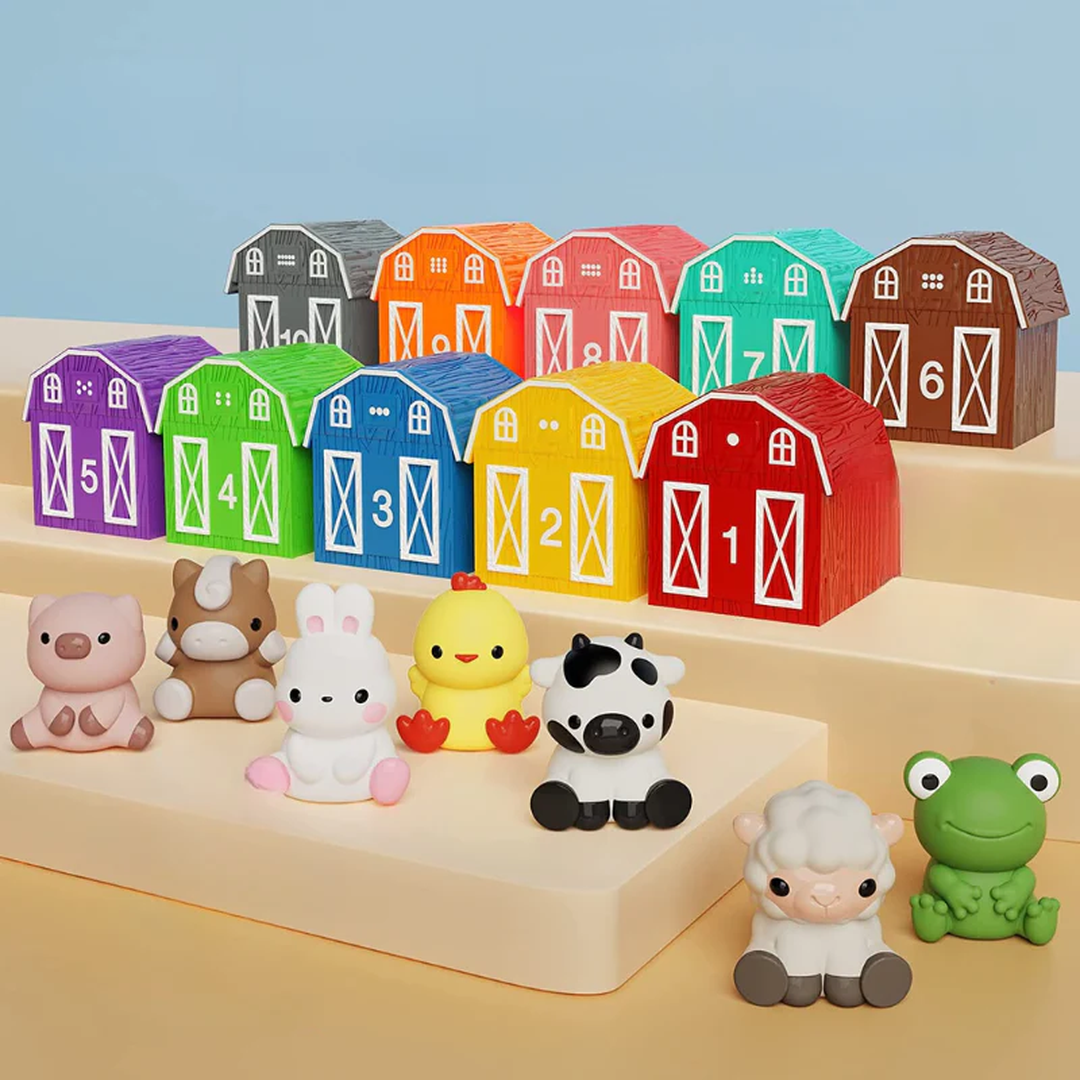 Peekaboo Counting Barn Toy Set
