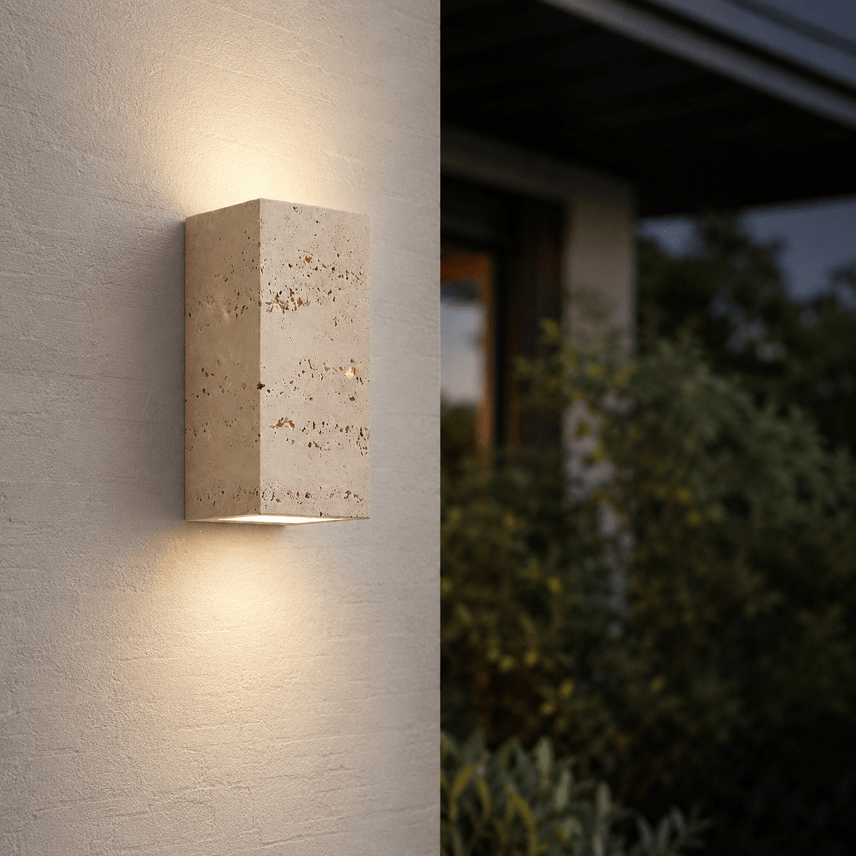 Sahar Travertine Stone Outdoor Wall Lamp