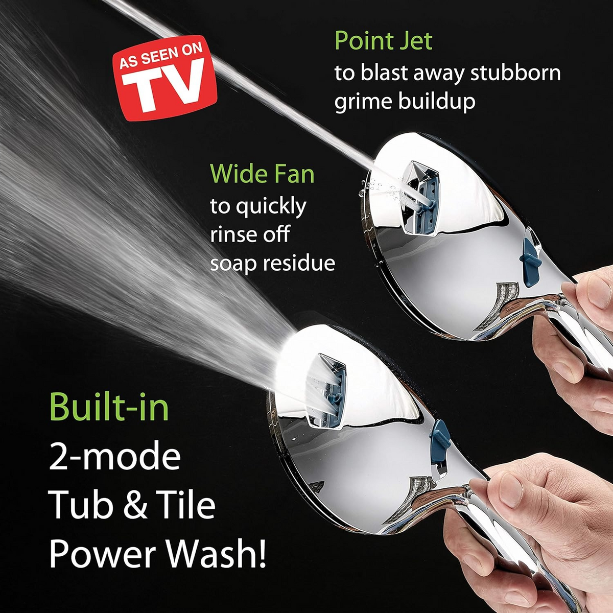 Adjustable Pressure Handheld Shower Head With Hose