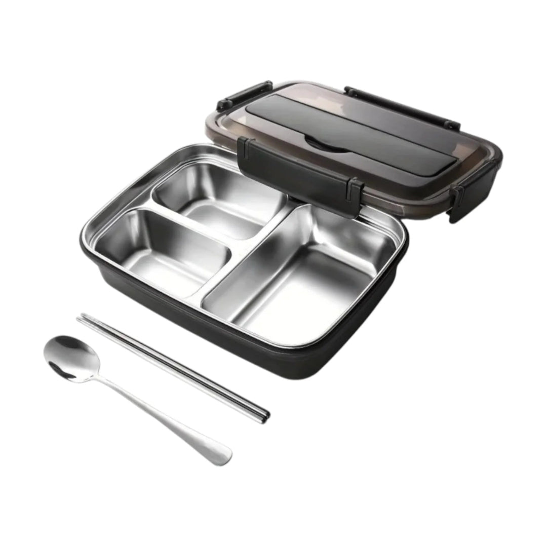 Stainless steel bento lunchbox black