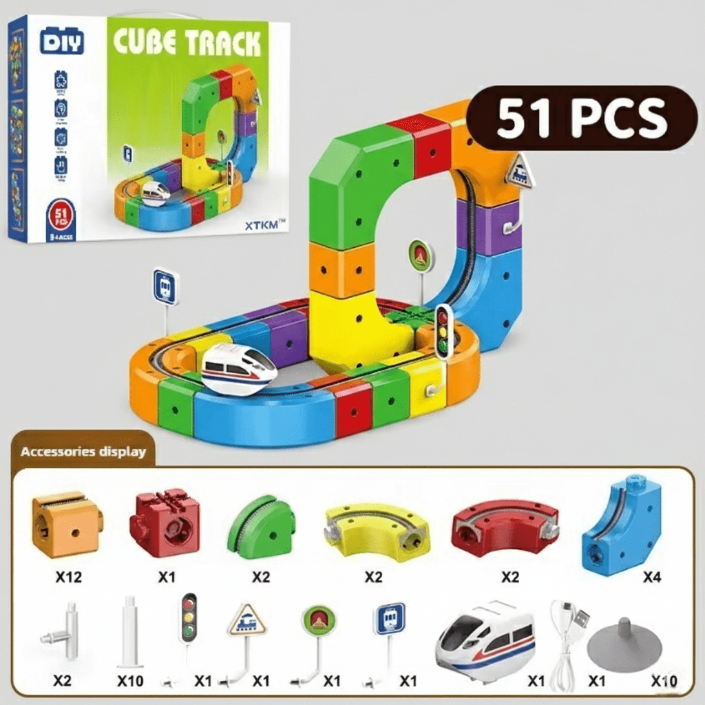 TrackFusion Modular Race Track Building Set for Kids