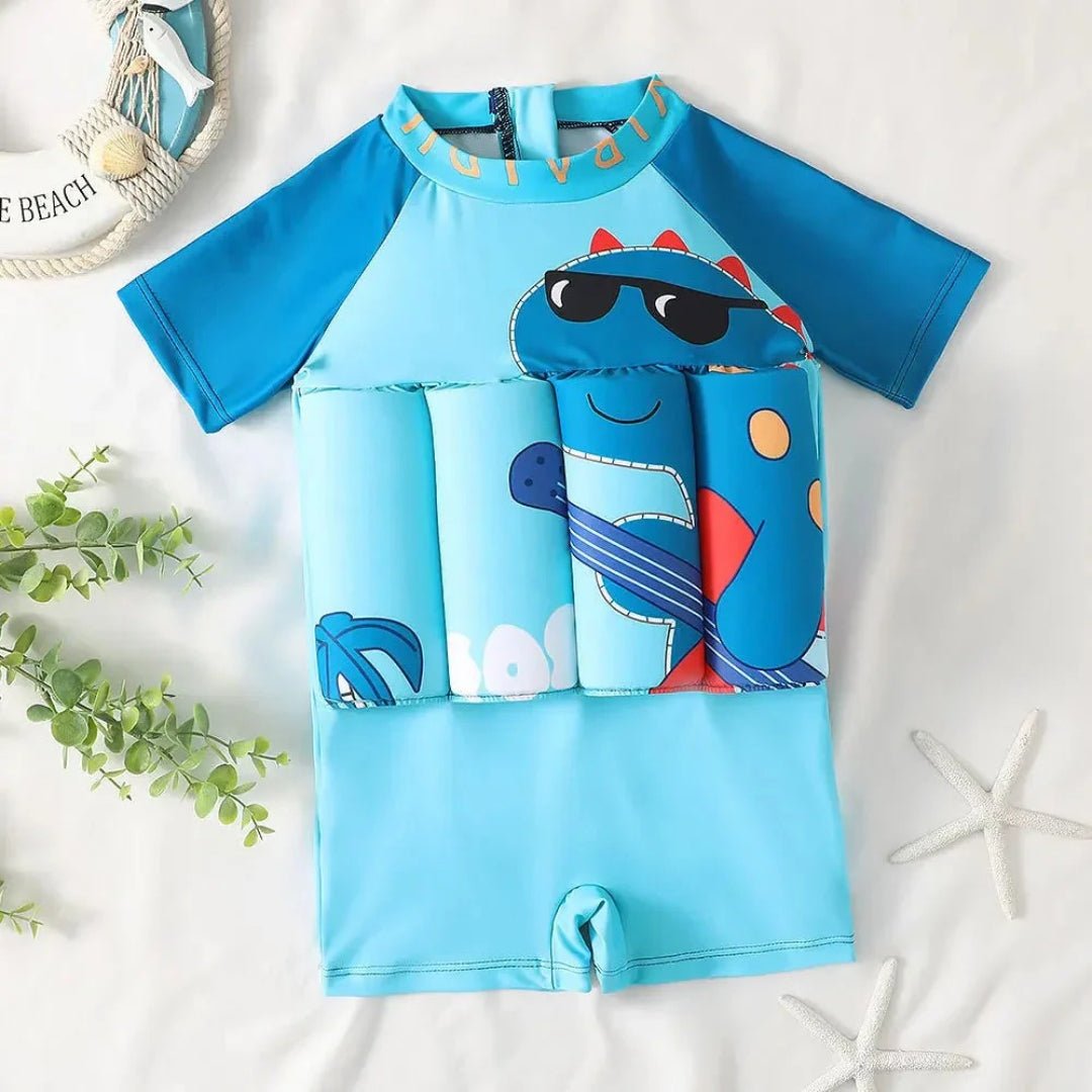 UV50+ swimsuit blue dinosaur