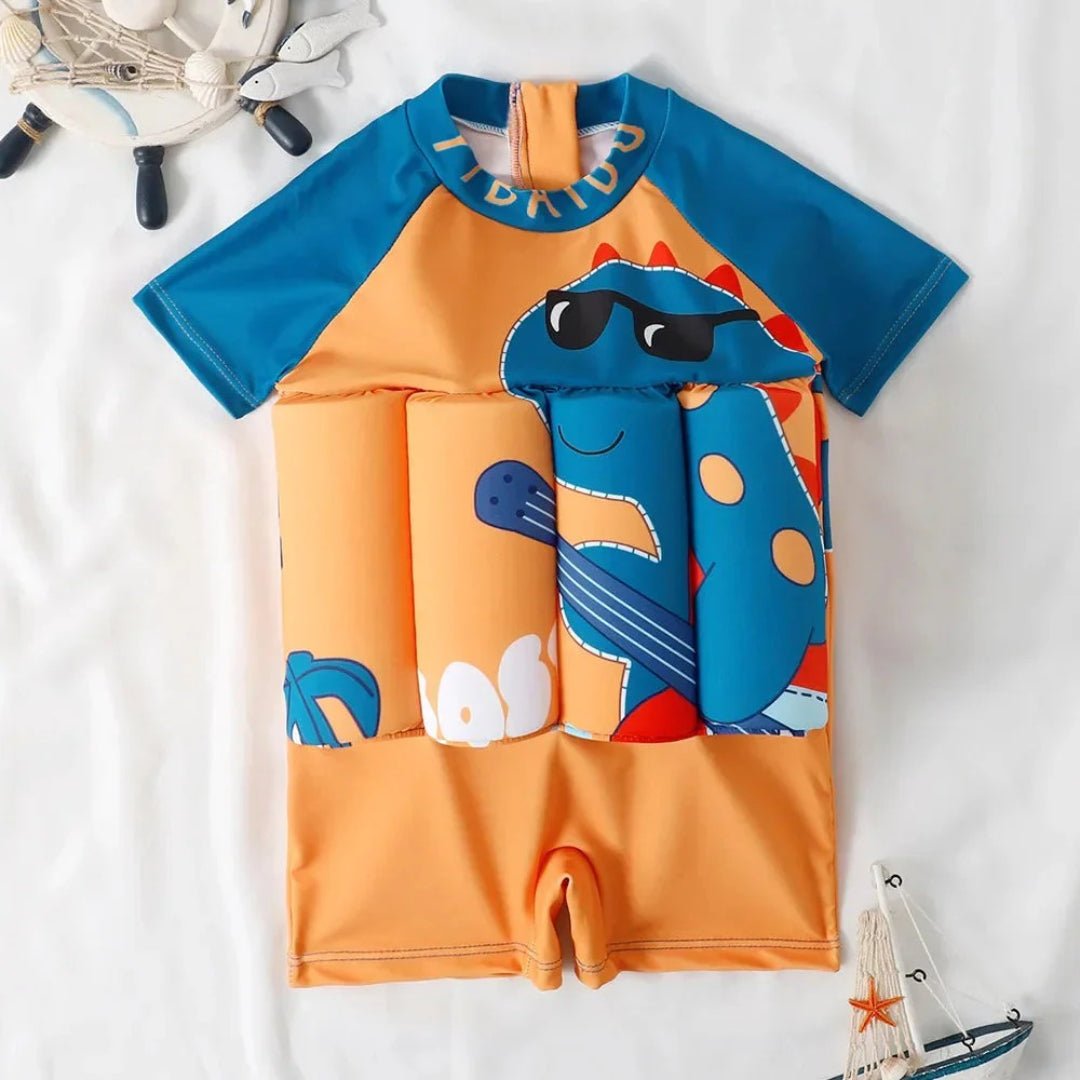 UV50+ swimsuit orange dinosaur