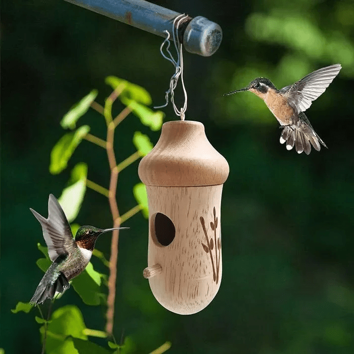 Wooden Hummingbird House - Gift for Nature Lovers
