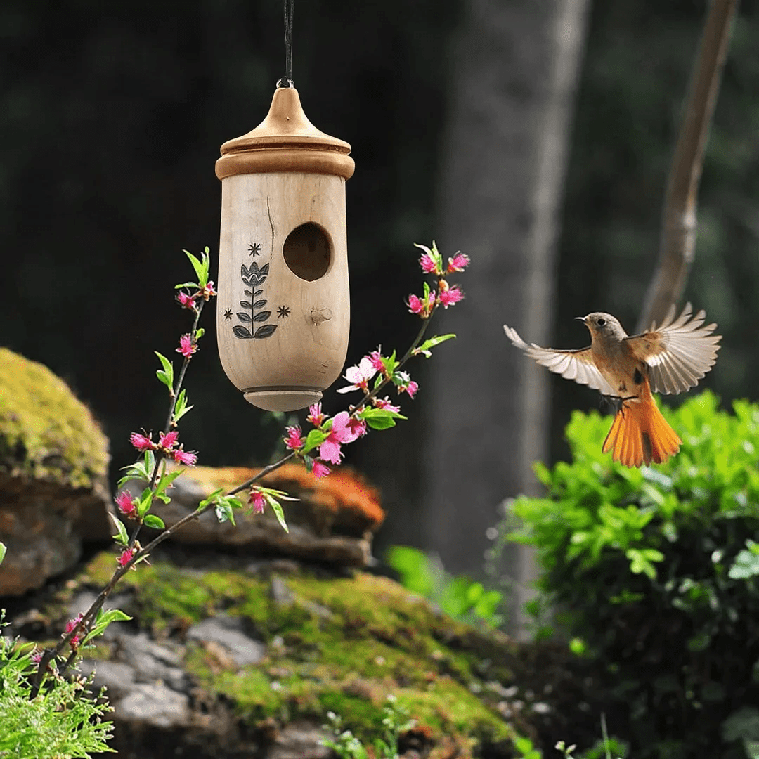 Wooden Hummingbird House - Gift for Nature Lovers