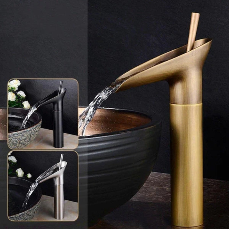 Elegant design bathroom waterfall faucet