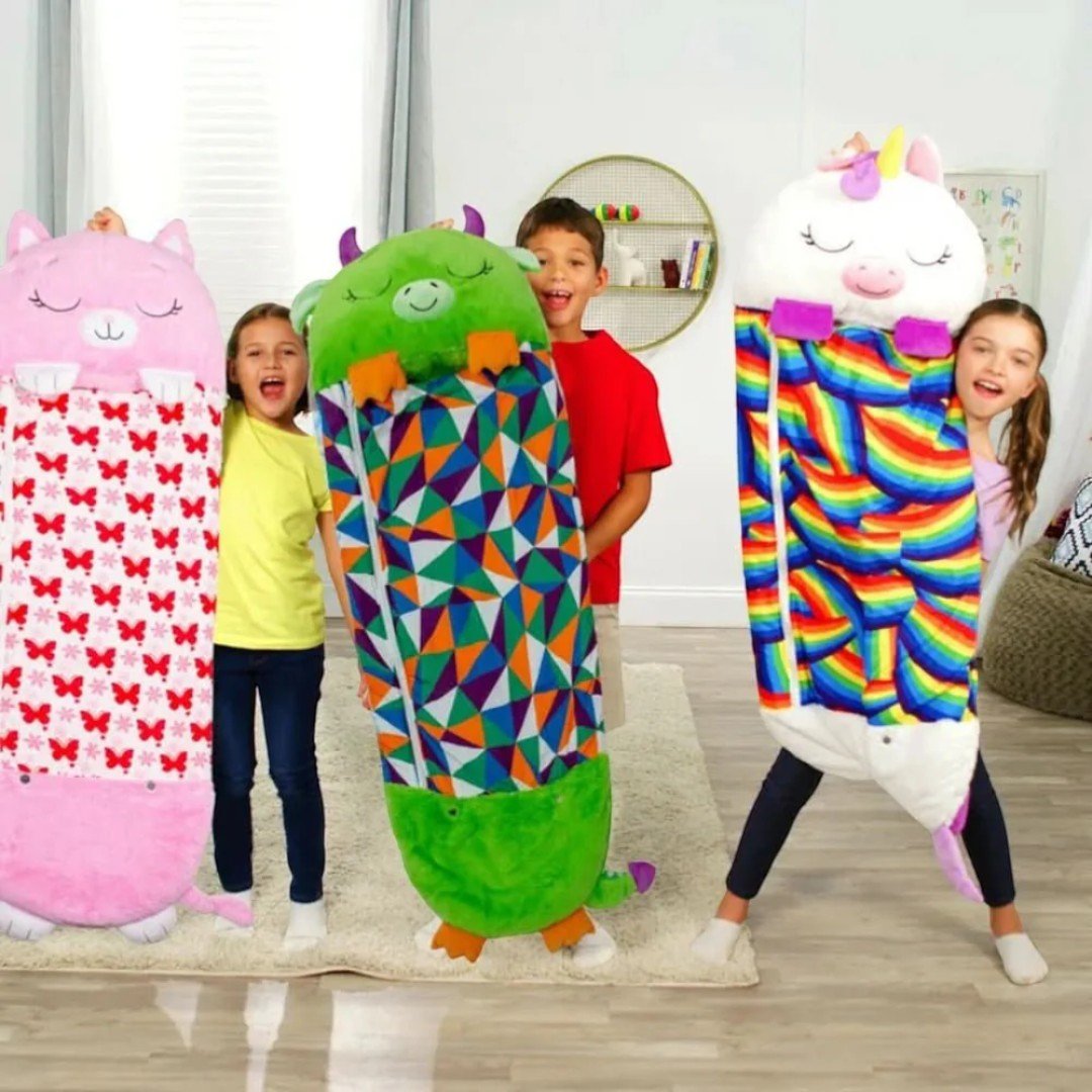 2-in-1 Plush Sleeping Bag with Cuddly Toy