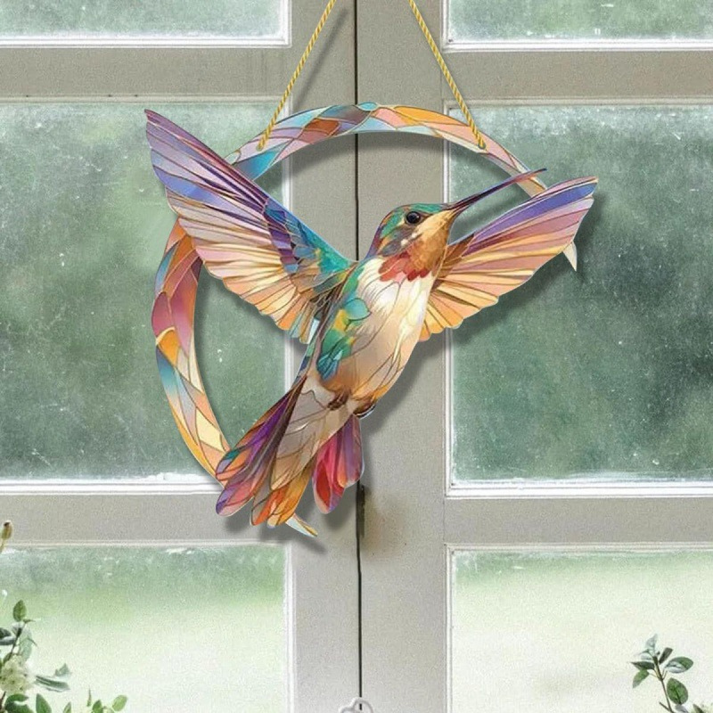 Hummingbird Sun Catcher Hanging in Acrylic