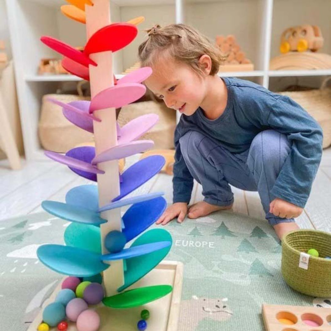 Sound tree toy for children marble track
