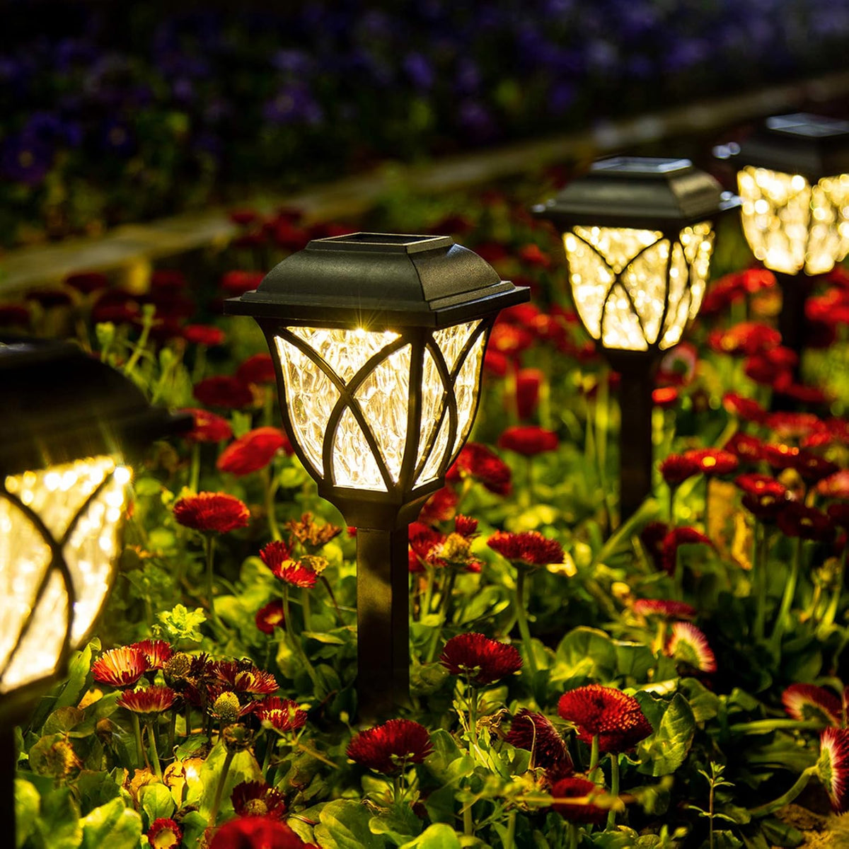 6 Pack LED Solar Pathway Garden Lights Outdoor