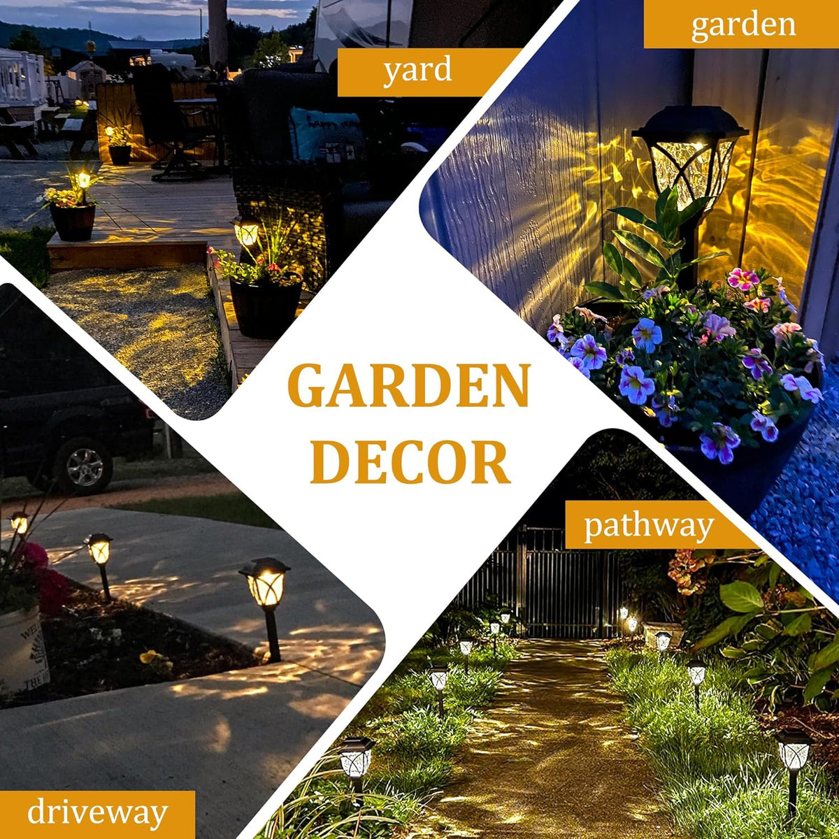 6 Pack LED Solar Pathway Garden Lights Outdoor
