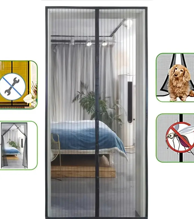 Magnetic Door Mosquito Net with Automatic Closure