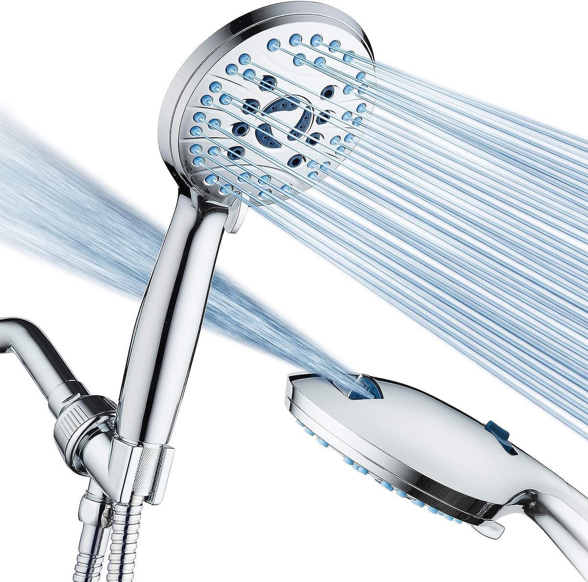 Adjustable Pressure Handheld Shower Head With Hose