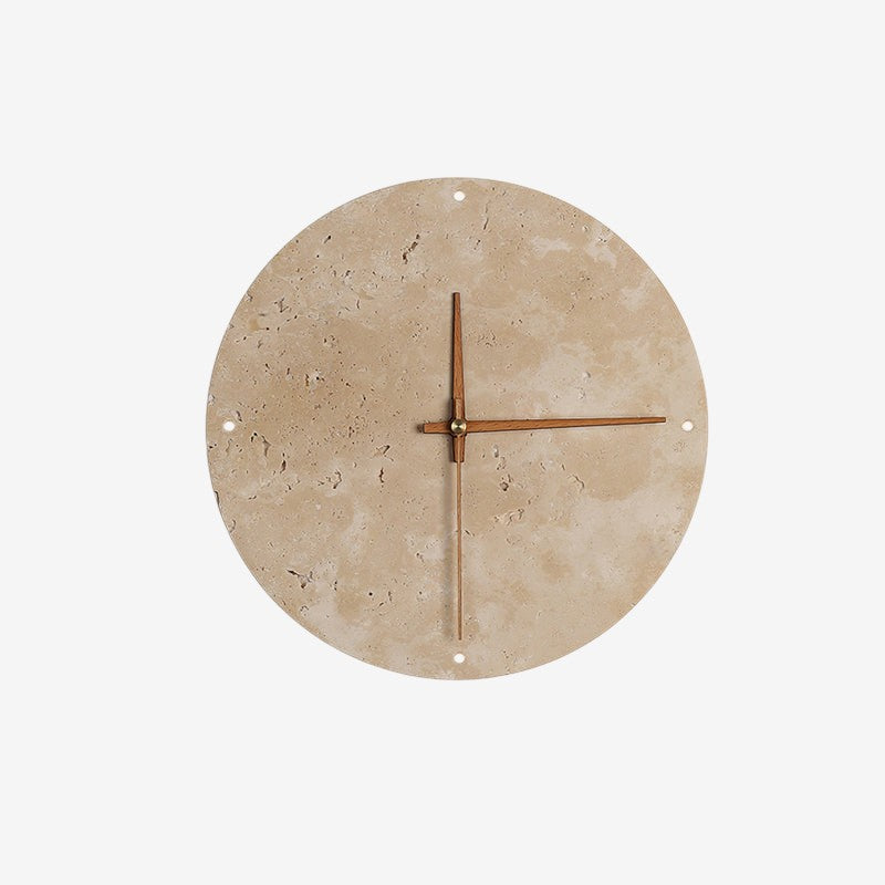 Round Wall Clock Natural Stone
