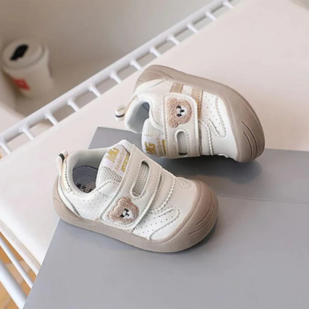 Baby Shoes with Bear Strap Detail
