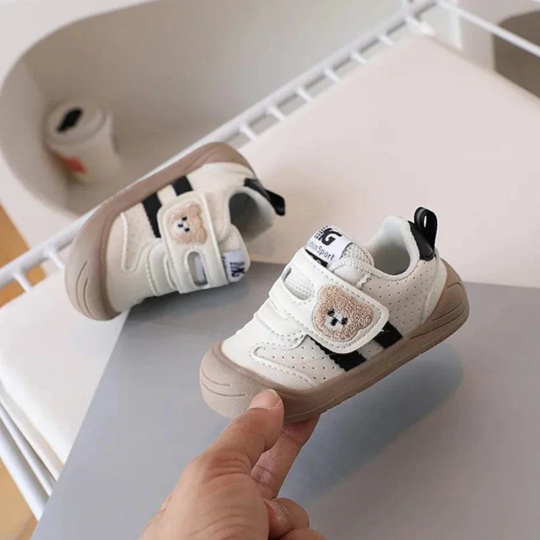 Baby Shoes with Bear Strap Detail